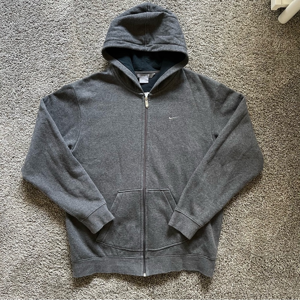 Nike Y2K Full Zip Up Hoodie Sweatshirt Size Large